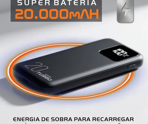 Power Bank 20000mah Carregador Portátil Carga Rápida 22.5w Turbo Usb-c (tipo C) Compatível Com iPhone 13 14 15 16 Samsung Motorola Xiaomi Compacto Para Viagem E Uso Diário Branco Casenn