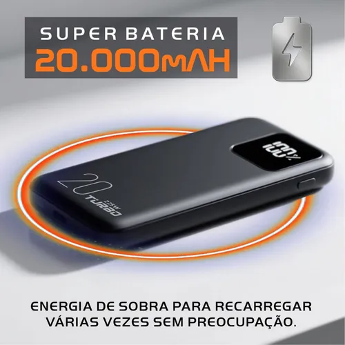 Power Bank 20000mah Carregador Portátil Carga Rápida 22.5w Turbo Usb-c (tipo C) Compatível Com iPhone 13 14 15 16 Samsung Motorola Xiaomi Compacto Para Viagem E Uso Diário Branco Casenn